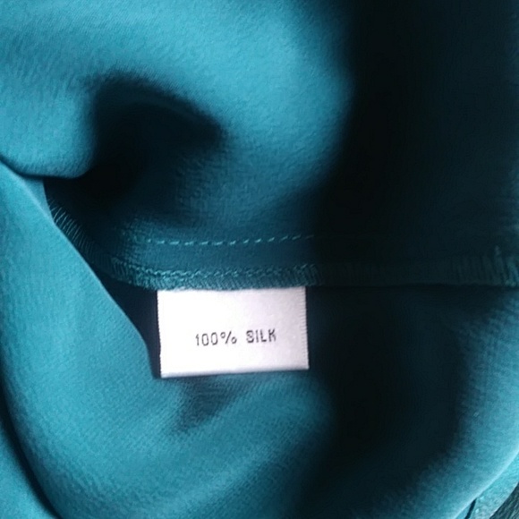 Talbots 100% Silk Blouse Green Size 6 - Picture 5 of 5